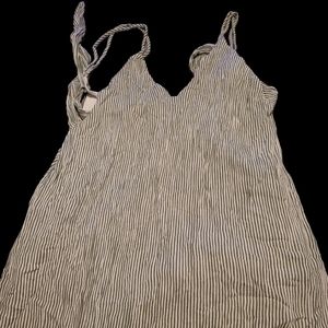 Lulu's Adrift Blue and White Striped tank top.